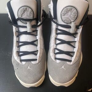 Air Jordan 6 Rings GS Grey White Sneakers Size 5Y